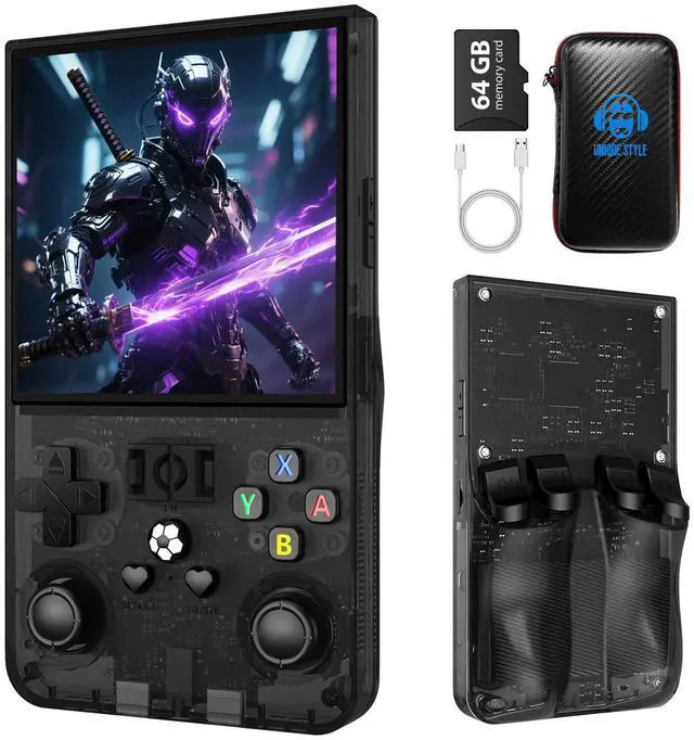 Main image of R36MAX Retro Handheld Game Console,4.0 Inch Retro Gaming Console with 64GB Memory,Support 30+ Emulators,Open Source Linux System Hand Held Game Console,4000mAh Battery(Black)