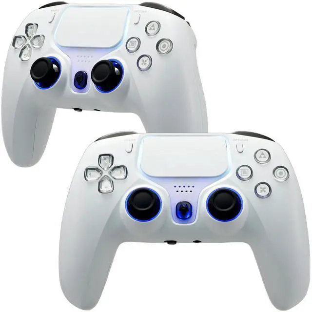 Main image of Controller Compatible with PlayStation 4 / PS4 Slim / PS4 Pro / PS3 / PC / IOS /with Six-Axis Gyroscope, Dual Vibration,Function 1200mAh,Battery Speaker,3.5mm Headphone,Included 2 USB CablesWhite