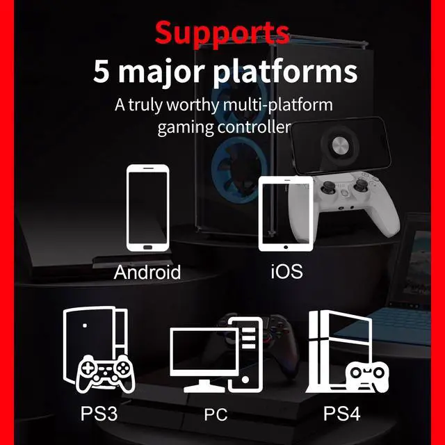 Alt view image 2 of 7 - Controller Compatible with PlayStation 4 / PS4 Slim / PS4 Pro / PS3 / PC / IOS /with Six-Axis Gyroscope, Dual Vibration,Function 1200mAh,Battery Speaker,3.5mm Headphone,Included 2 USB CablesWhite