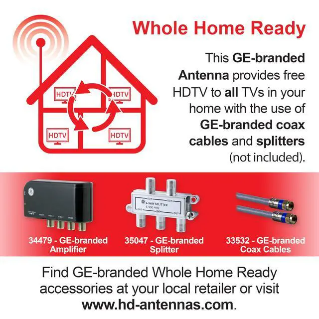 Alt view image 4 of 7 - Outdoor HD Digital TV Antenna, Long Range Smart TV Antenna, Supports 4K 1080P HD Smart TV VHF UHF, J Mount Included for Attic or Outdoor, Weather Resistant, 29884