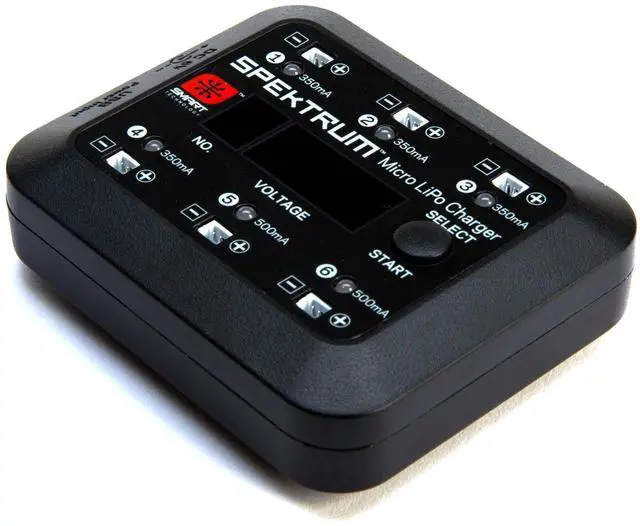 Main image of S63 Smart Charger: Micro 6-Port 1S LiPo Battery Charger | DC or USB Input | Independent Output Ports | Digital LED Display, Black