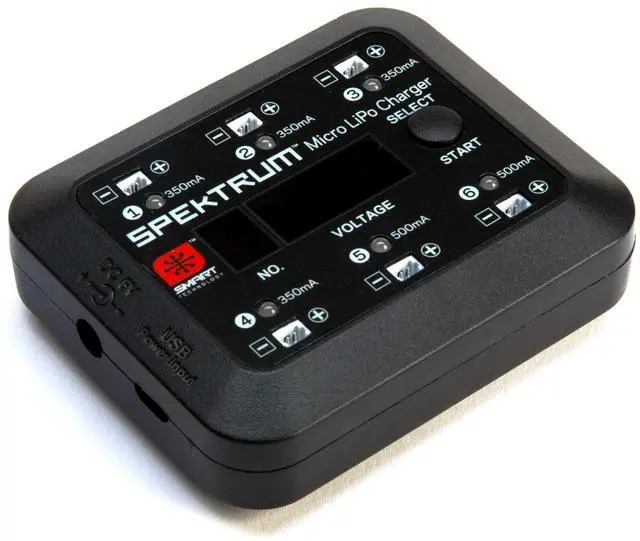 Alt view image 2 of 7 - S63 Smart Charger: Micro 6-Port 1S LiPo Battery Charger | DC or USB Input | Independent Output Ports | Digital LED Display, Black