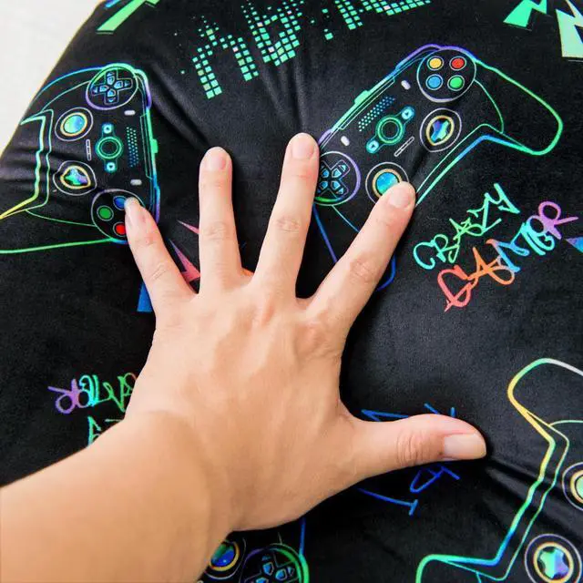 Alt view image 6 of 7 - Video Game Controller Printed Reading Pillow Bed Wedge Backrest with Arms, Couch TV Relax Bed Rest Pillow Back Support Cushion for Kids Teens Boys Girls,Multi Game