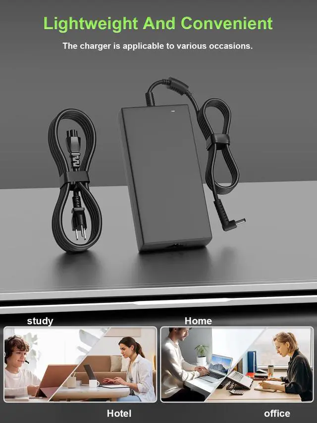 Alt view image 7 of 7 - 180W Charger Compatibile with Msi GF63 GF65 GF75 GE72 GE75 GS65 GL75 Stealth Katana Alpha Crosshair Sword Pulse Raider Leopard Dominator Creator Cyborg Bravo Apache Laptop