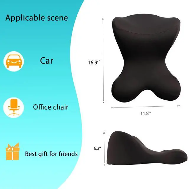 Alt view image 6 of 7 - Car Neck Pillow for Driving Seat Car headrest Pillow/Gaming Chair Pillow with Adjustable Strap Removable Cover Ergonomic Design Neck Support Pillow for auto, Office Chair, Gaming Chair(Black)