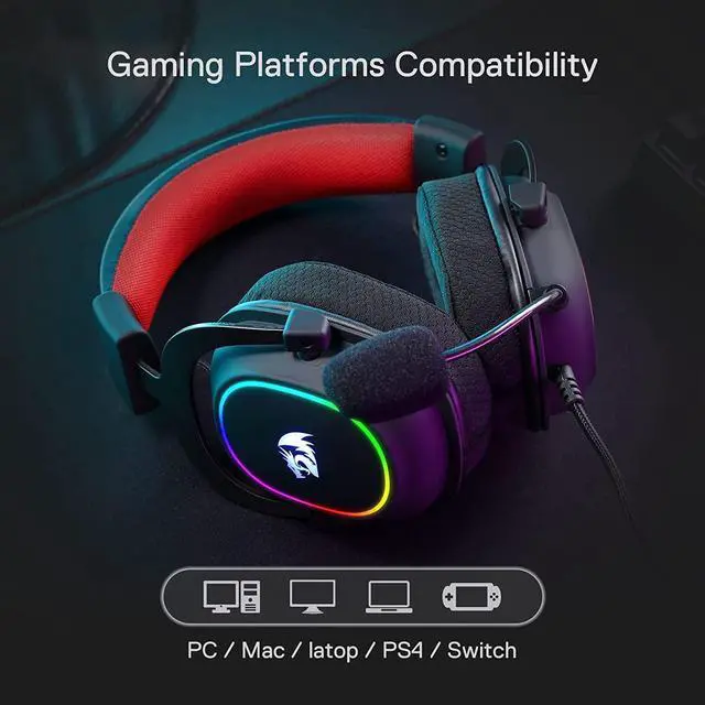 Alt view image 7 of 7 - H510 Zeus-X RGB Wired Gaming Headset - 7.1 Surround Sound - 53MM Audio Drivers in Memory Foam Ear Pads w/Reliable Fabric Cover- Multi Platforms Headphone - USB Powered for PC/PS4/NS