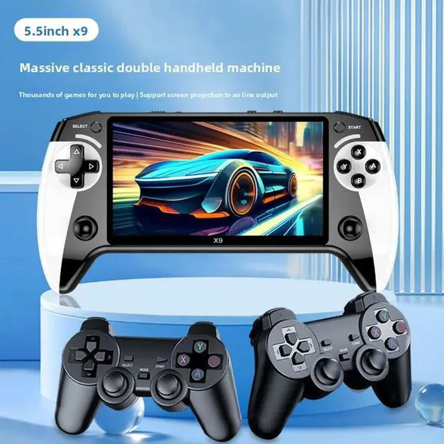 Alt view image 2 of 7 - X9 Retro Handheld Game Console-Handheld Game Console with HD 5.5-inch IPS Screen Classic Video Games Supports TV Connection,10+ Emulators & 5-Hour Battery Life