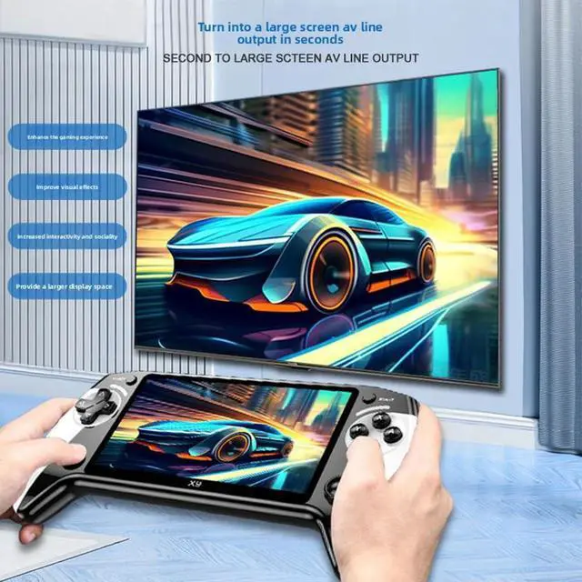 Alt view image 5 of 7 - X9 Retro Handheld Game Console-Handheld Game Console with HD 5.5-inch IPS Screen Classic Video Games Supports TV Connection,10+ Emulators & 5-Hour Battery Life