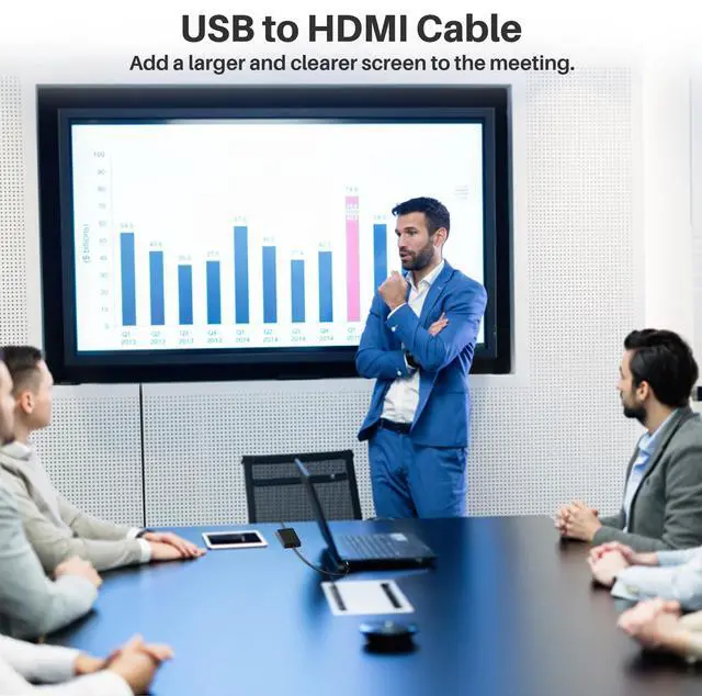 Alt view image 5 of 7 - 4K USB to HDMI Cable 6 FT, Unidirectional USB A 3.0 to HDMI HD Audio Video, Real 4K Chipset, for TV, Projector, Monitor, Only Support Windows 11/10/8/8.1/7 and Mac OS, Note: Need to Install Driver