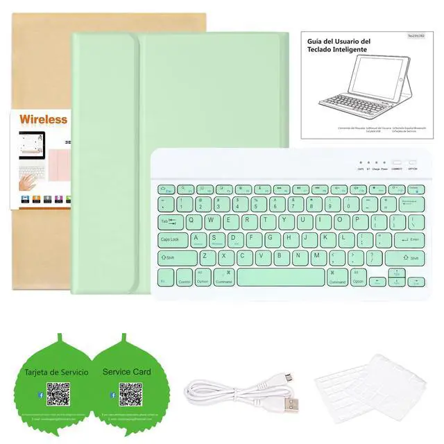 Alt view image 7 of 7 - iPad Pro 12.9 inch Case with Keyboard for iPad 12.9-inch 4th/5th/3rd Generation 2020/2021/2018 with Smart Magic Wireless Keyboard - Bulit-in Pencil Holder - Auto Sleep/Wake Function, Green