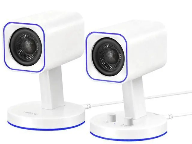 Main image of SW202 24W Compact Computer Speakers, DSP 3 Modes 16bit USB DAC Bluetooth 5.2, 2.0 PC Multimedia RGB Gaming Speakers for Desktop Monitor Laptop, (Game/Movie/Music, White)
