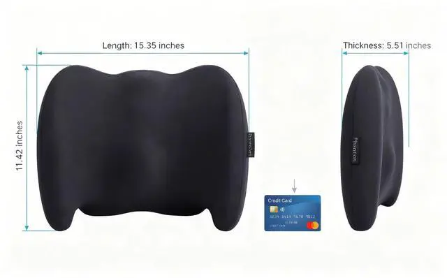 Alt view image 7 of 7 - Lumbar Support Pillow Memory Foam Back Cushion for Sciatica & Lower Back Pain Relief Orthopedic Posture Corrector for Office Chair Gaming Chair Car Seat Breathable Washable Dark Gray