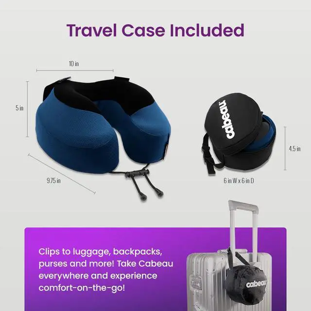 Alt view image 4 of 7 - Evolution S3 Travel Pillow Straps to Airplane Seat Ensures Your Head Wont Fall Forward Relax with Plush Memory Foam Quick-Dry Fabric Keeps You Cool and Dry (Indigo)