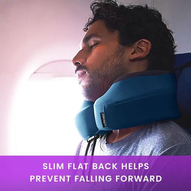 Alt view image 6 of 7 - Evolution S3 Travel Pillow Straps to Airplane Seat Ensures Your Head Wont Fall Forward Relax with Plush Memory Foam Quick-Dry Fabric Keeps You Cool and Dry (Indigo)