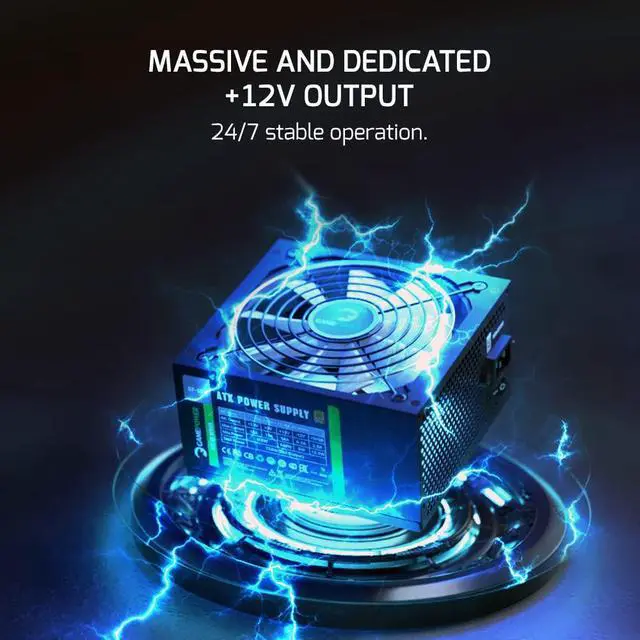 Alt view image 5 of 6 - GamePower Gp-650 PC Power Supply Unit: 650W, 80 Plus Bronze Certified, 85% Efficiency, Single +12V Rail, Low Noise 14 CM Fan, Ideal for Gaming PCs, Desktops, ATX, Micro ATX Desktop Computer - Black