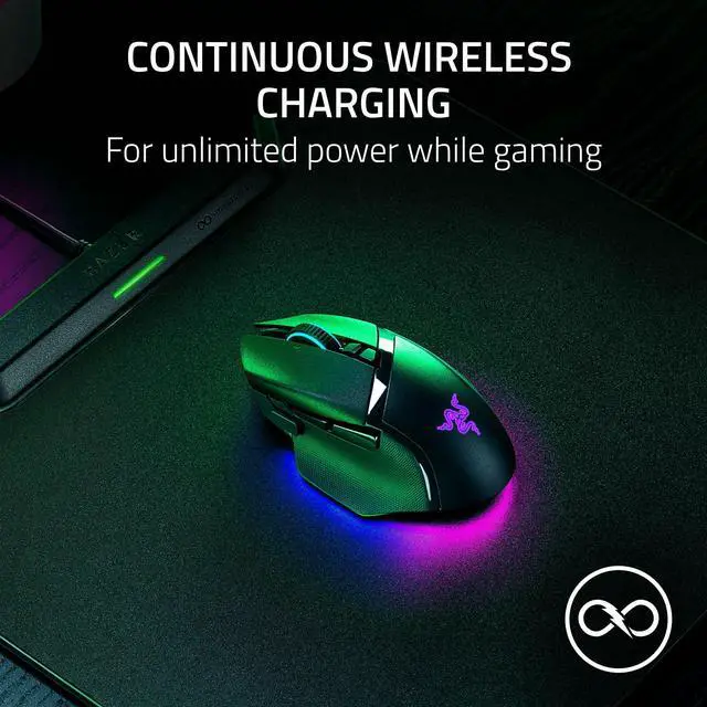 Alt view image 2 of 7 - HyperFlux V2 Wireless Charging System: Continuous Charging Gaming Mouse Mat & Puck - Seamless Auto-Pairing - HyperSpeed Multi-Device Connectivity - Anti-Slip Rubber Base - Hard Surface Edition