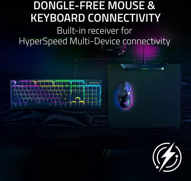 Alt view image 5 of 7 - HyperFlux V2 Wireless Charging System: Continuous Charging Gaming Mouse Mat & Puck - Seamless Auto-Pairing - HyperSpeed Multi-Device Connectivity - Anti-Slip Rubber Base - Hard Surface Edition