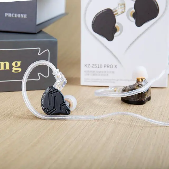 Alt view image 5 of 7 - KZ ZS10 Pro X in Ear Monitor Headphone, Upgraded 4BA 1DD KZ Headphone Multi Driver in Ear IEM Earphone with Detachable Silver-Plated 0.75mm 2Pin Cable inears for Audiophile(Dark,No Mic)