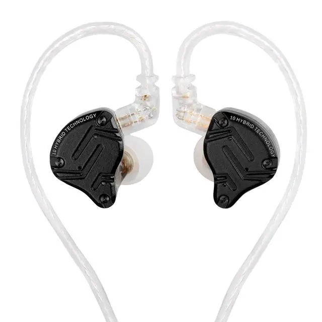 Alt view image 6 of 7 - KZ ZS10 Pro X in Ear Monitor Headphone, Upgraded 4BA 1DD KZ Headphone Multi Driver in Ear IEM Earphone with Detachable Silver-Plated 0.75mm 2Pin Cable inears for Audiophile(Dark,No Mic)