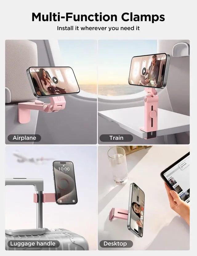 Alt view image 6 of 7 - for Magsafe Airplane Phone Holder Travel Essentials,Unlimited Scenery Hands-Free Plane Phone Holder, Airplane Travel Accessories for iPhone 17 Pro Max & Magsafe Case
