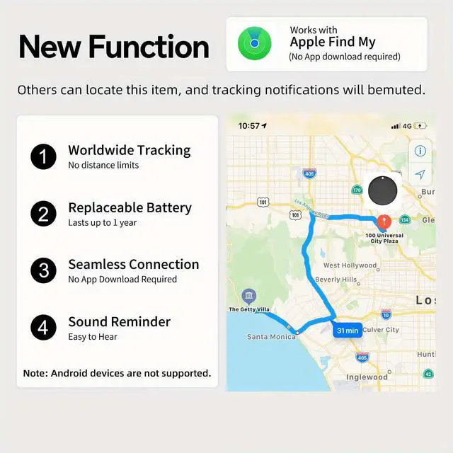 Alt view image 2 of 7 - Mini GPS Tracker for Vehicles, Hidden Tracking Device for Vehicles, Car Tracker No Subscription Work with Find My (iOS Only), Vehicle Tracker with Audio for Kids, Dogs, Key, Luggage, Bag (2)