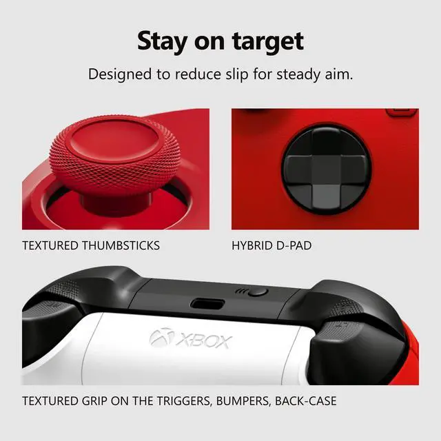 Alt view image 3 of 7 - Wireless Gaming Controller | Pulse Red | Console, PC, & Android | Textured Grip | Wireless, Bluetooth, USB-C Connectivity