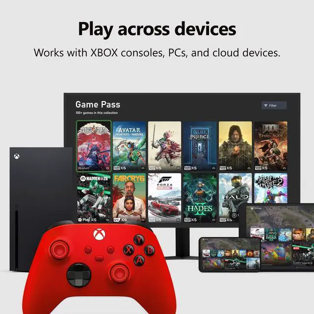Alt view image 6 of 7 - Wireless Gaming Controller | Pulse Red | Console, PC, & Android | Textured Grip | Wireless, Bluetooth, USB-C Connectivity