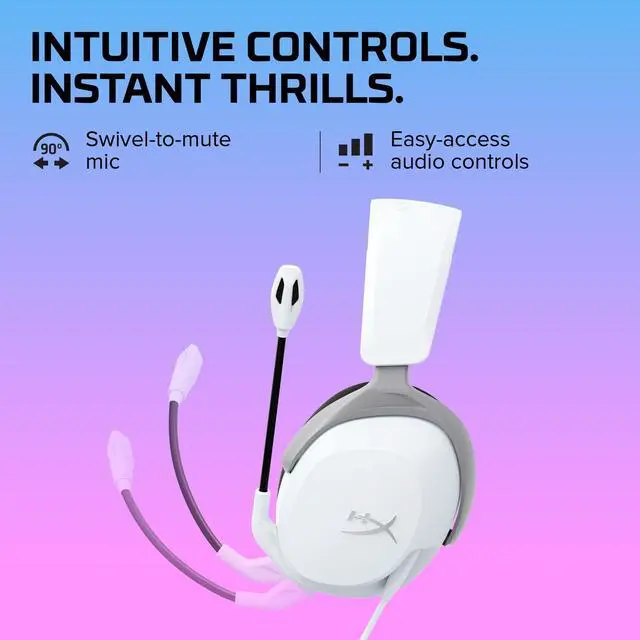 Alt view image 4 of 7 - Cloud Stinger 2 Core - Gaming Headset for Playstation, Lightweight Over-Ear Headset with mic, Swivel-to-Mute Function, 40mm Drivers - White