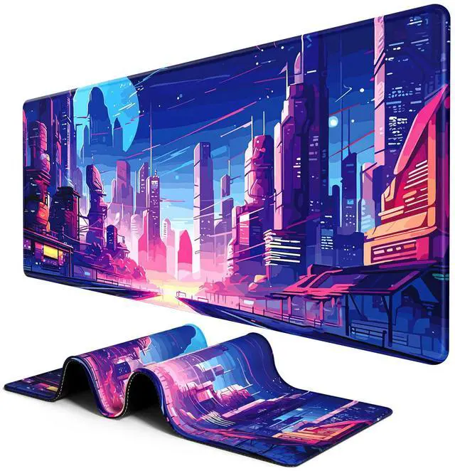 Main image of Large Mouse Pad, Desk Pad, XXL XL Extended Gaming Mouse Pad, Desk Mat for Office & Home, Long and HugeKeyboard Mat,Desktop Full Cover 31.5 x 11.8 Inches, Anime Tokyo Cyberpunk