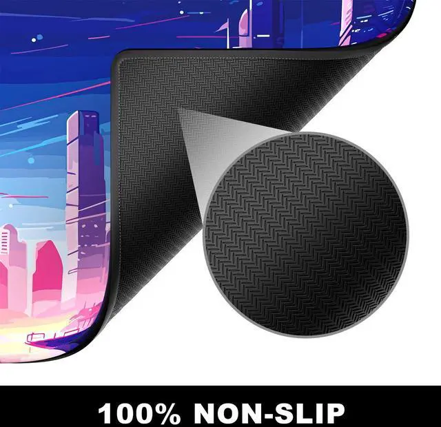Alt view image 4 of 7 - Large Mouse Pad, Desk Pad, XXL XL Extended Gaming Mouse Pad, Desk Mat for Office & Home, Long and HugeKeyboard Mat,Desktop Full Cover 31.5 x 11.8 Inches, Anime Tokyo Cyberpunk