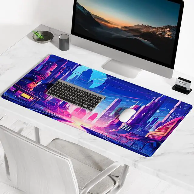 Alt view image 7 of 7 - Large Mouse Pad, Desk Pad, XXL XL Extended Gaming Mouse Pad, Desk Mat for Office & Home, Long and HugeKeyboard Mat,Desktop Full Cover 31.5 x 11.8 Inches, Anime Tokyo Cyberpunk