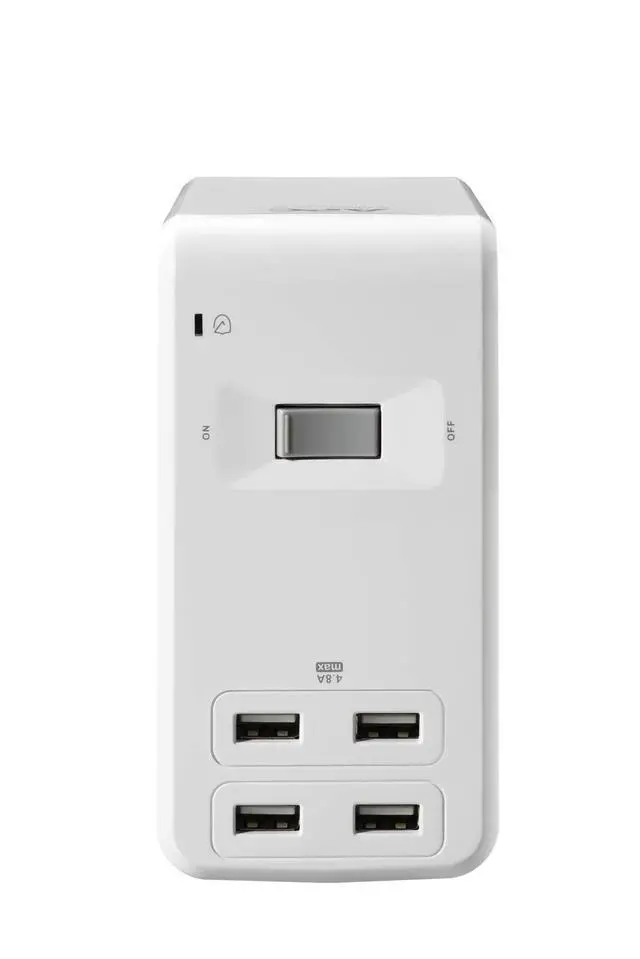 Alt view image 2 of 7 - Desk Mount Power Station PE6U4W, U-Shaped Surge Protector with USB Ports (4), Desk Clamp, 6 Outlet, 1080 Joules , White