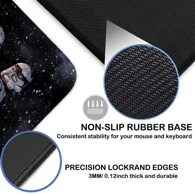 Alt view image 3 of 7 - Extra Large Gaming Mouse Pad Design Desk Pad XXL,Mousepad with Non-Slip Rubber Base & Stitched Edges Mouse Mat,Portable Desk Mat for Computer Keyboard Mice Laptop and PC,31.5X15.7 inches
