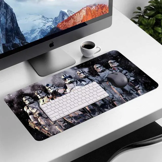 Alt view image 6 of 7 - Extra Large Gaming Mouse Pad Design Desk Pad XXL,Mousepad with Non-Slip Rubber Base & Stitched Edges Mouse Mat,Portable Desk Mat for Computer Keyboard Mice Laptop and PC,31.5X15.7 inches
