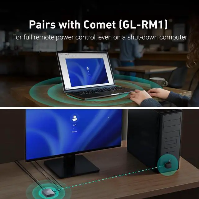 Alt view image 6 of 7 - Fingerbot - Remote PC Power Control, Comet (GL-RM1) /Comet PoE (GL-RM1PE) Compatible, Simple Setup, Adapted KVM Switches