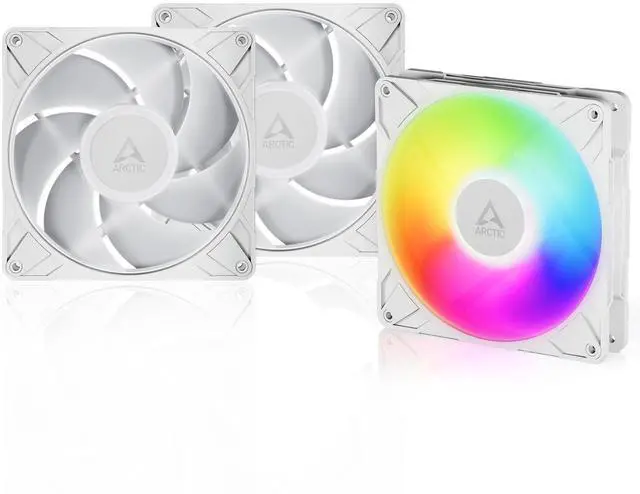 Main image of P14 Pro A-RGB (White) - 3 Pack - Powerful Premium Fan, 140 mm PWM Fan with Y-Cable Splitter, 400-2500 RPM, 0 RPM <5% PWM, 5V Digital RGB, Fluid Dynamic Bearing - White