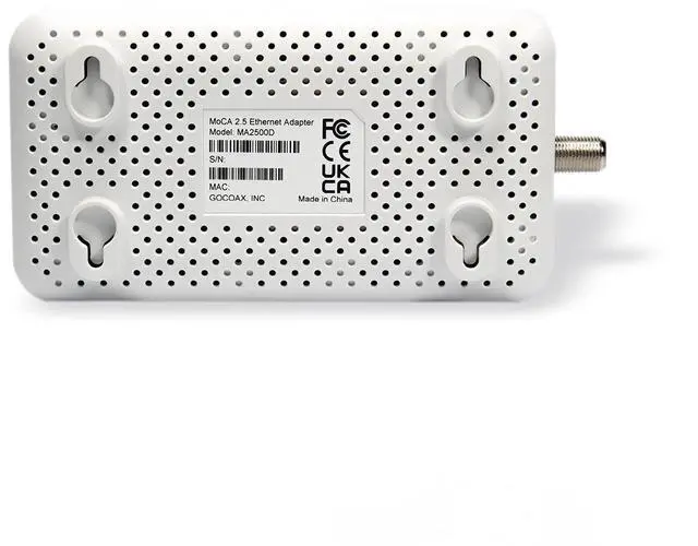 Alt view image 5 of 6 - MoCA 2.5 Adapter with 2.5GbE Ethernet Port | MA2500D Ethernet Over Coax for Gaming & 4K Streaming | 2.5Gbps, Plug and Play | for Cable Internet Homes - Requires 2+ Adapters (White)