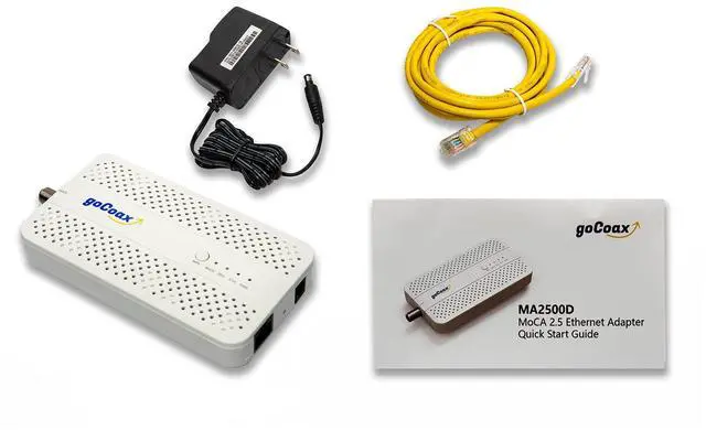 Alt view image 6 of 6 - MoCA 2.5 Adapter with 2.5GbE Ethernet Port | MA2500D Ethernet Over Coax for Gaming & 4K Streaming | 2.5Gbps, Plug and Play | for Cable Internet Homes - Requires 2+ Adapters (White)