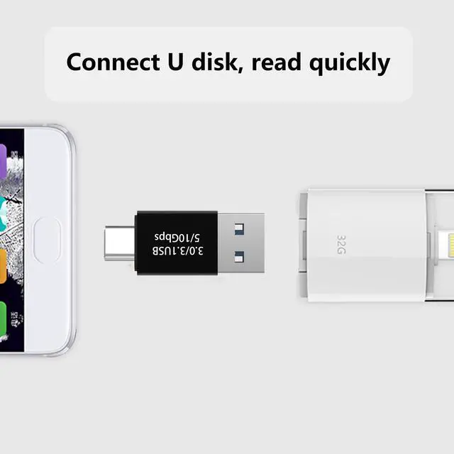 Alt view image 4 of 6 - USB C to USB 3.0 Adapter (4 Pack), Type C Male to USB 3.0 Male Converter, Compatible with Mobile Phones, Computers, Notebook Computers, Black