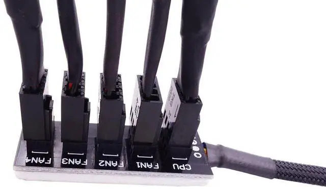 Alt view image 7 of 7 - Fan Hub Splitter Extension Cable, 1 to 5 Way Power Supply Cable PWM PC Motherboard Case Fan Power Adapter Extension Cord Hub for Desktop Computer Case 4-Pin and 3-Pin Cooling Fan