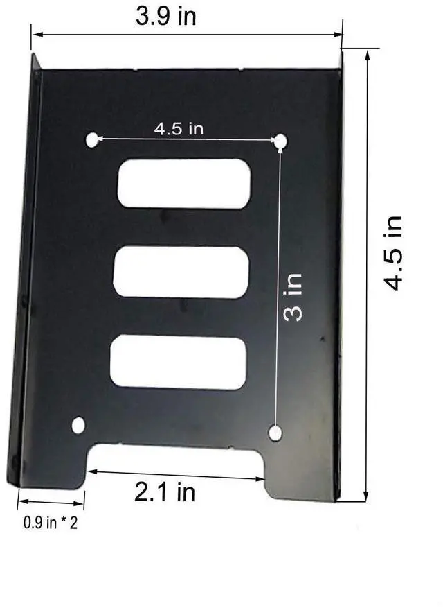 Alt view image 2 of 4 - SSD HDD Holder 2.5 to 3.5 Mounting Bracket Hard Drive Adapter (2 Pack) (Black)