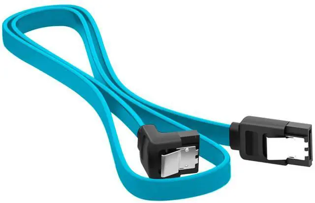 Alt view image 2 of 3 - 6 Pack 90 Degree Right Angle SATA III 6.0 Gbps Cable (SATA 3 Cable) with Locking Latch Black - 12 Inches for SATA HDD, SSD, CD Driver, CD Writer (Blue)