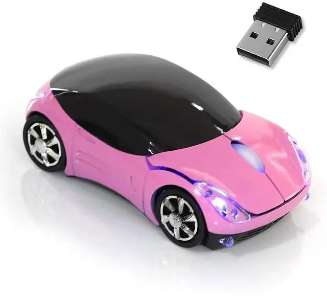 Main image of Pink Wireless Mouse1600DPI 2.4G with USB Reciver Car Mouse for Computer Wireless Computer Mouse Wireless USB Wireless Mouse for Laptop Computer Tablet for Windows for Mac OSPink