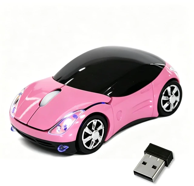Main image of Pink Wireless MouseMini Car Computer Mouse1600DPI 2.4G Wireless with USB Receiver Wirelesss Car Mouses for Computer for PC, Laptop, Tablet Win XP/Vista/7/ME/2000/Mac OS for Womens Office Girls Gift