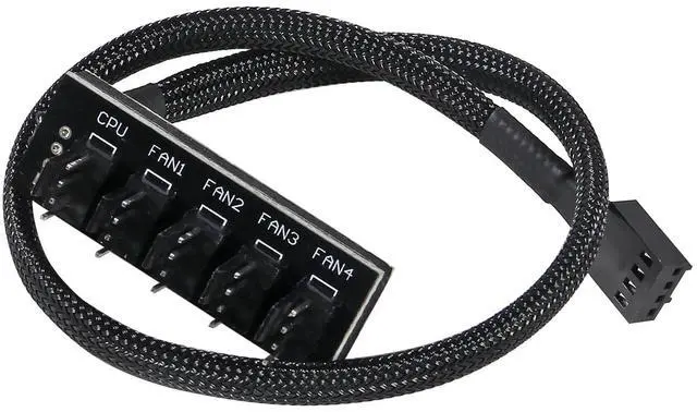 Alt view image 7 of 7 - 4-Pack PWM Fan Hub, 1 to 5 Way Splitter PC Motherboard Case Power Extension Cable for ATX Computer 4-Pin and 3-Pin Cooling Fans