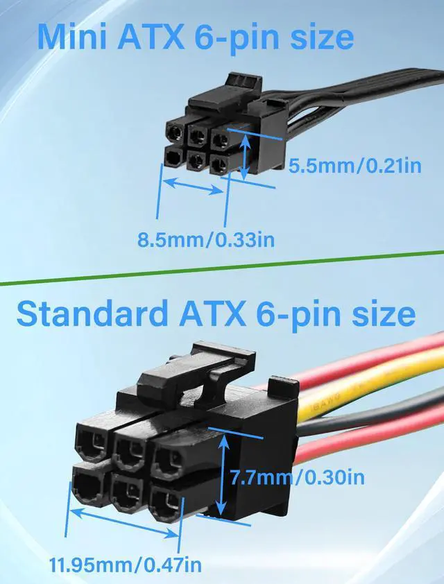Alt view image 2 of 7 - mini ATX 6PIN to SATA 15 PIN Adapter Extension Cable for Mechanical HDDs, SSDs, DVD/CD-ROMs (16.0 in./40.6 cm)(Pack of 2)