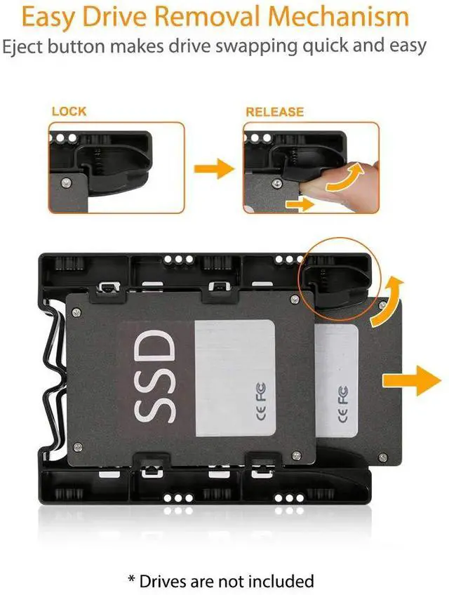 Alt view image 3 of 7 - Dual 2.5 inch to 3.5 inch HDD & SSD Light Weight Mounting Bracket Adapter for Internal 3.5" Drive Bay | EZ-Fit Lite MB290SP-B
