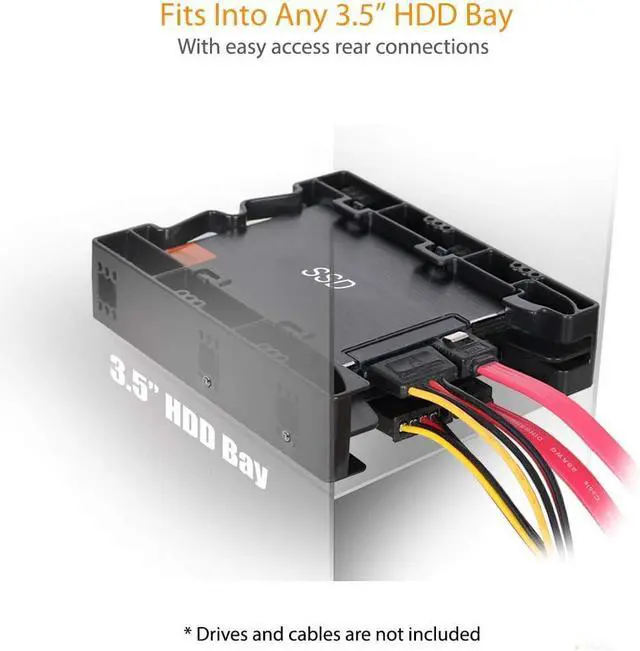 Alt view image 7 of 7 - Dual 2.5 inch to 3.5 inch HDD & SSD Light Weight Mounting Bracket Adapter for Internal 3.5" Drive Bay | EZ-Fit Lite MB290SP-B