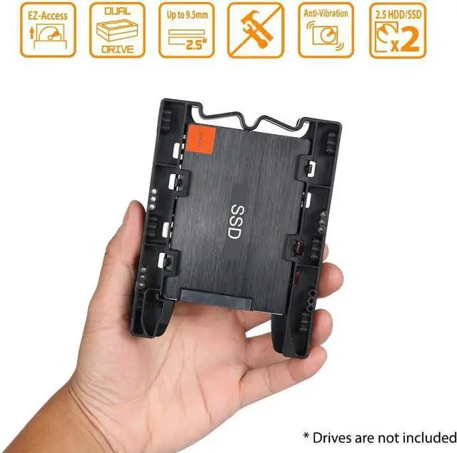 Alt view image 6 of 7 - Dual 2.5 inch to 3.5 inch HDD & SSD Light Weight Mounting Bracket Adapter for Internal 3.5" Drive Bay | EZ-Fit Lite MB290SP-B
