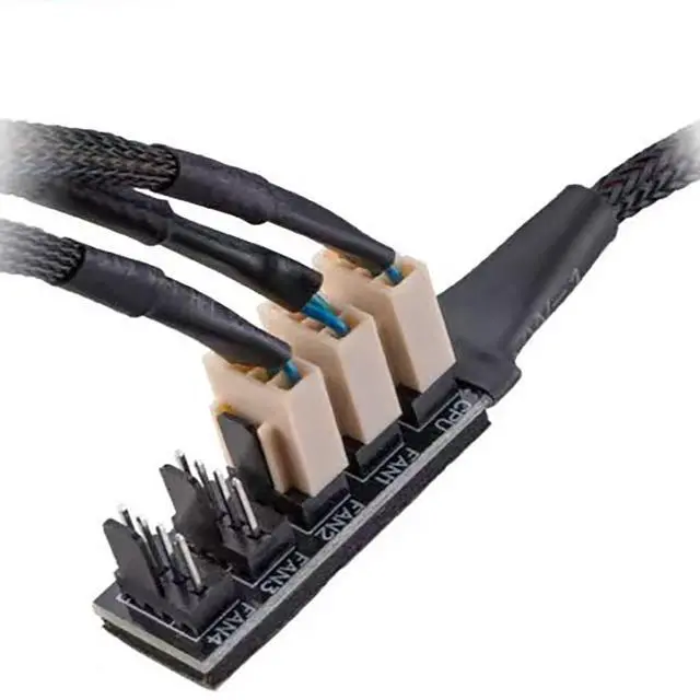 Alt view image 5 of 5 - PWM Fan Hub, 4-Pin PWM PC Fan Hub Power Supply Cable 1 to 5 Way Splitter for 12V Desktop Computer Cooler Fans.